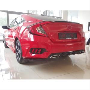 Honda Civic FC5 2016-2021 İçin Uyumlu ARKA Sis 3 Çizgi Kırmızı- Piano Black