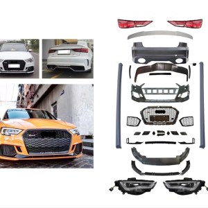 Audi A3 13-16 İçin 2017+ RS3 Görünüm Facelift BODY Kit (Sedan) (LED Farli Model İçin)