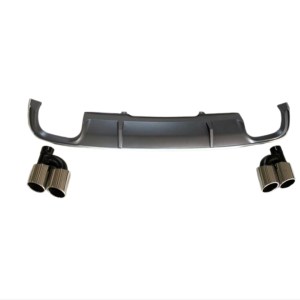 Audi A4 2016-2019 İçin Uyumlu S4 Gorunum Difuzor VE Egzoz Seti (Normal Tampon İçin)