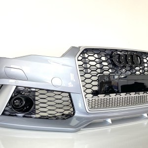 Audi A6 2015-2018 İçin Uyumlu RS6 Ön Tampon Panjur Seti (KROM Çerçeve)