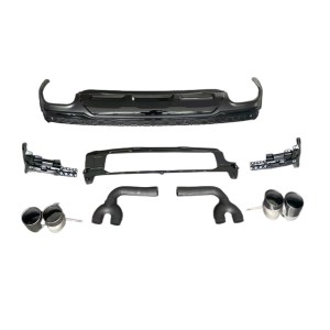 Audi Q7 2020 + SQ7 İçin Uyumlu Difüzör & Siyah Egzoz Seti