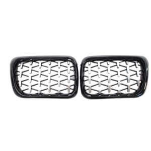 BMW 3 Serisi E36 1997-1999 İçin Uyumlu Diamond Panjur (Böbrek) Piano Black Çerçeve