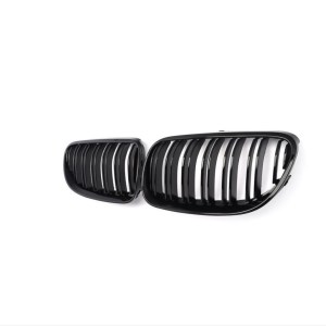 BMW 3 Serisi E92 2010-2013 İçin Uyumlu M3 Görünüm Panjur (Cift Cizgi Böbrek) Piano Black (Makyajli KASA)