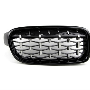 BMW 3 Serisi F30 2012-2018 İçin Uyumlu Diamond Panjur (Böbrek) Piano Black