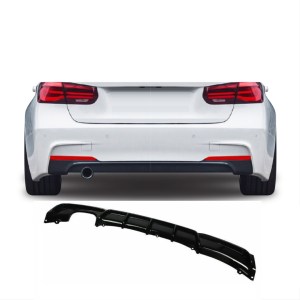 BMW 3 Serisi F30 2012-2018 İçin Uyumlu M Difuzor SOL TEK Çikis Kalin - Piano Black