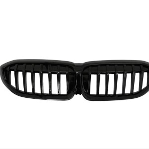 BMW 3 Serisi G20 2019+ İçin Uyumlu Bobrek TEK Cizgi Panjur - Piano Black