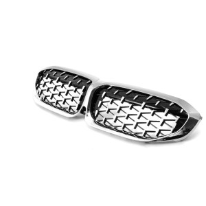BMW 3 Serisi G20 2019+ İçin Uyumlu Diamond Panjur (Böbrek) - KROM Çerçeve