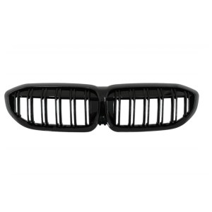 BMW 3 Serisi G20 2019+ İçin Uyumlu M3 Görünüm Bobrek (Cift Cizgi Panjur) - Piano Black