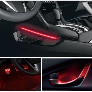 Honda Civic FC5 2016-2020 İçin Ambians Paket (Ayak-kolçak-vites Konsol) Kirmizi