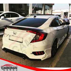 Honda Civic FC5 2016-2021 İçin Uyumlu Turbo BODY Kit ARKA EK + Egzoz Seti