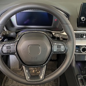 Honda Civic FE1 2022 İçin Uyumlu Direksiyon Kaplama Seti 2 Parça - Karbon