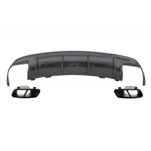 Mercedes W117 CLA İçin Uyumlu CLA 45 Gorunum Difuzor & Egzoz Seti 16-19 Siyah Egzoz İle