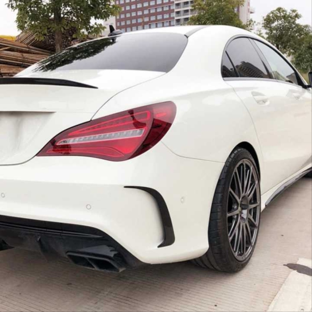 Mercedes W117 CLA İçin Uyumlu CLA ARKA Tampon Biçaklari Piano Black - Görsel 4