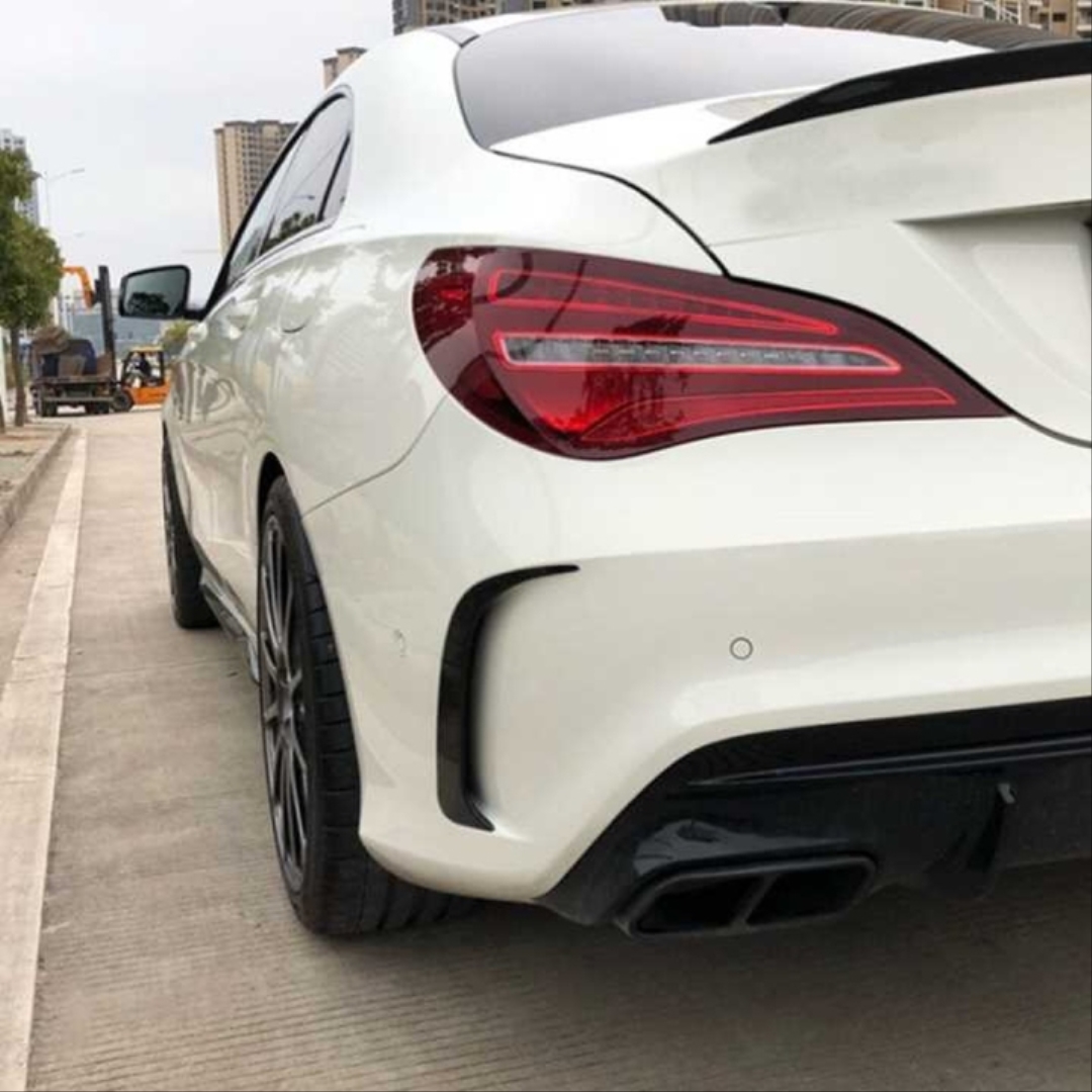 Mercedes W117 CLA İçin Uyumlu CLA ARKA Tampon Biçaklari Piano Black - Görsel 5