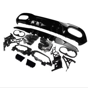 Mercedes W118 CLA 2019-2022 İçin Uyumlu CLA45 Difuzor & Egzoz Seti (Siyah Egzoz İle)