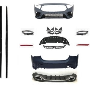 Mercedes W177 Sedan A Serisi İçin Uyumlu AMG Görünüm Set(ön ARKA Tampon , Diamond Panjur,marspiyel,egzozlar)