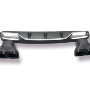 Mercedes W205 C Coupe İçin Difuzor & Egzoz Seti Piano Black (AMG Coupe) (Siyah Egzoz İle)