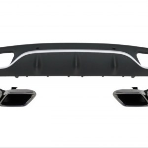 Mercedes W205 C Serisi (AMG Sedan) İçin C63 Görünüm Difuzor (MAT Gri Cizgili ) VE Egzoz Seti