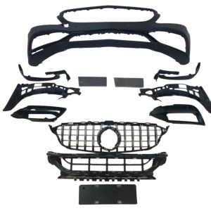 Mercedes W205 2014-2018 İçin Uyumlu C63 Ön Tampon & Panjur Seti (Siyah Trimler)