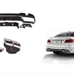 Mercedes W212 E Serisi İçin 63 Difuzor & Egzoz Seti (Silver Egzoz İle ) (AMG Makyajli KASA 2013-2016)