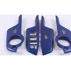 Toyota C-HR 2016-2019 İçin Uyumlu Kapi Kolçak Kaplama Mavi (Elektrikli AYNA Dügmeli Model)