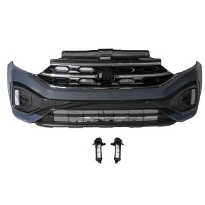 Volkswagen 2022+ Makyajli T-ROC İçin R-line Tampon Panjur SET (Ledli Panjur)