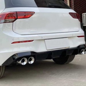 Volkswagen GOLF 8 İçin Uyumlu R Difuzor (Piano Black) - 4 Egzoz (Life,style,impression Paket İçin)
