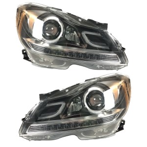Mercedes W204 FAR Seti LED (Makyajlı KASA İçin) 2012-2014 Halojen İçin