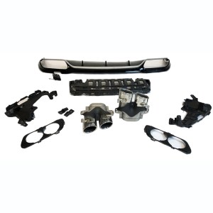 Mercedes W213 Difüzör Gri Çita / KROM Egsoz E53